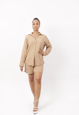 Pantalons de tailleur Elara en marron : devant