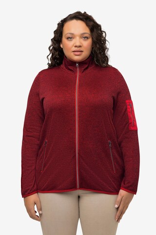 Ulla Popken Sweatvest in Rood: voorkant