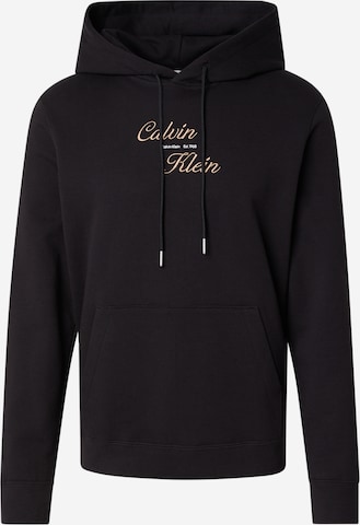 Sweat-shirt Calvin Klein Jeans en noir : devant