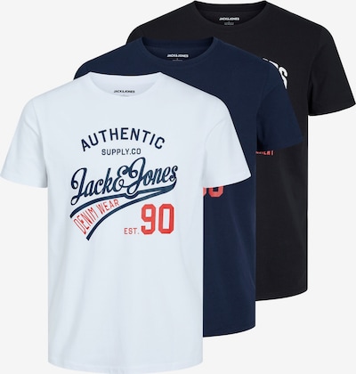 JACK & JONES T-Shirt 'Ethan' en bleu marine / rouge / noir / blanc, Vue avec produit