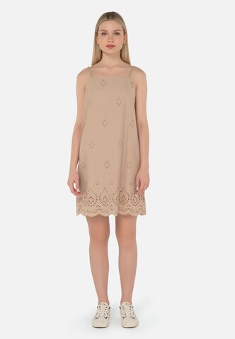 FRESHLIONS Sommerkleid 'Ella' in Beige: Vorderseite