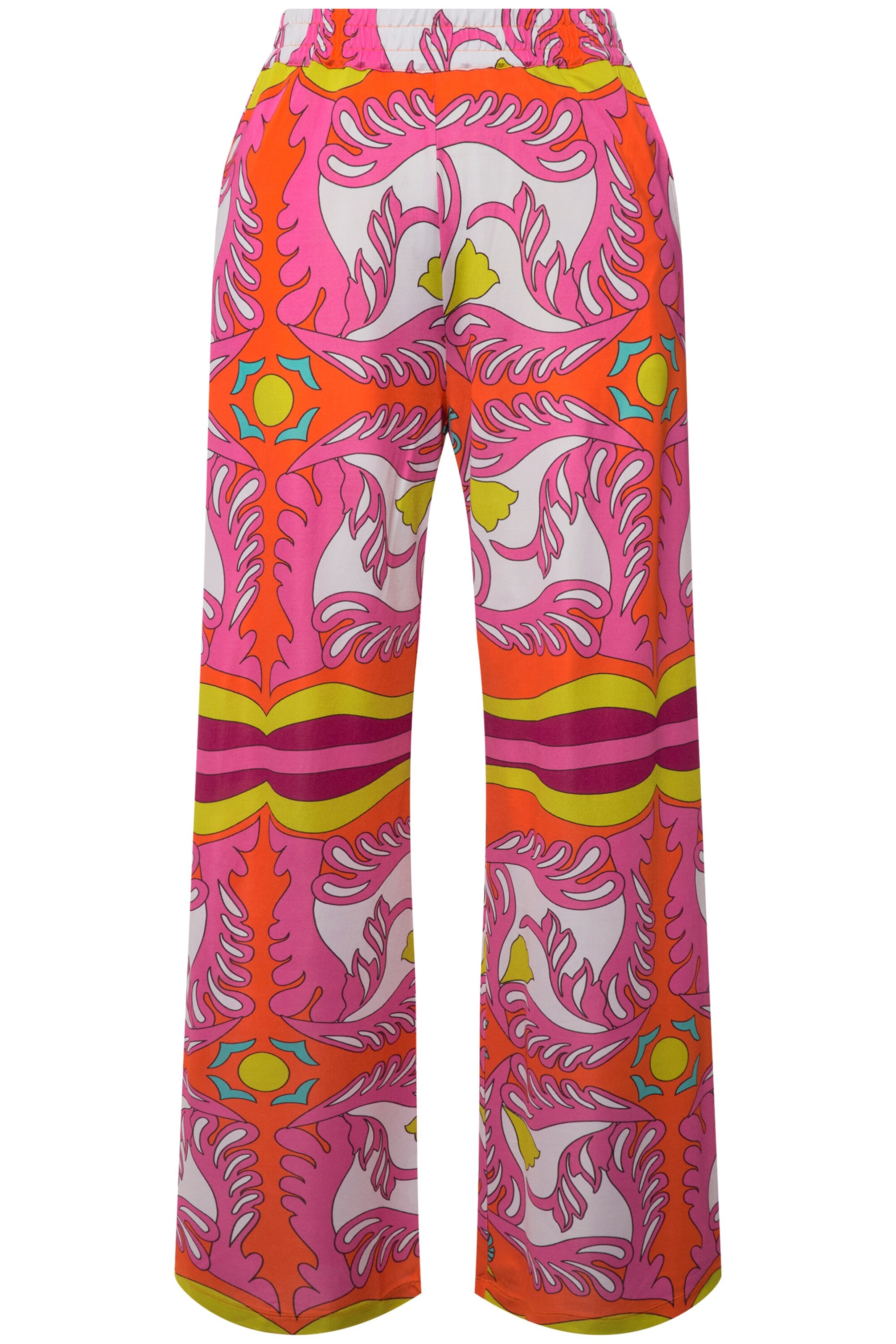 Ulla Popken Wide leg Broek in Oranje: voorkant