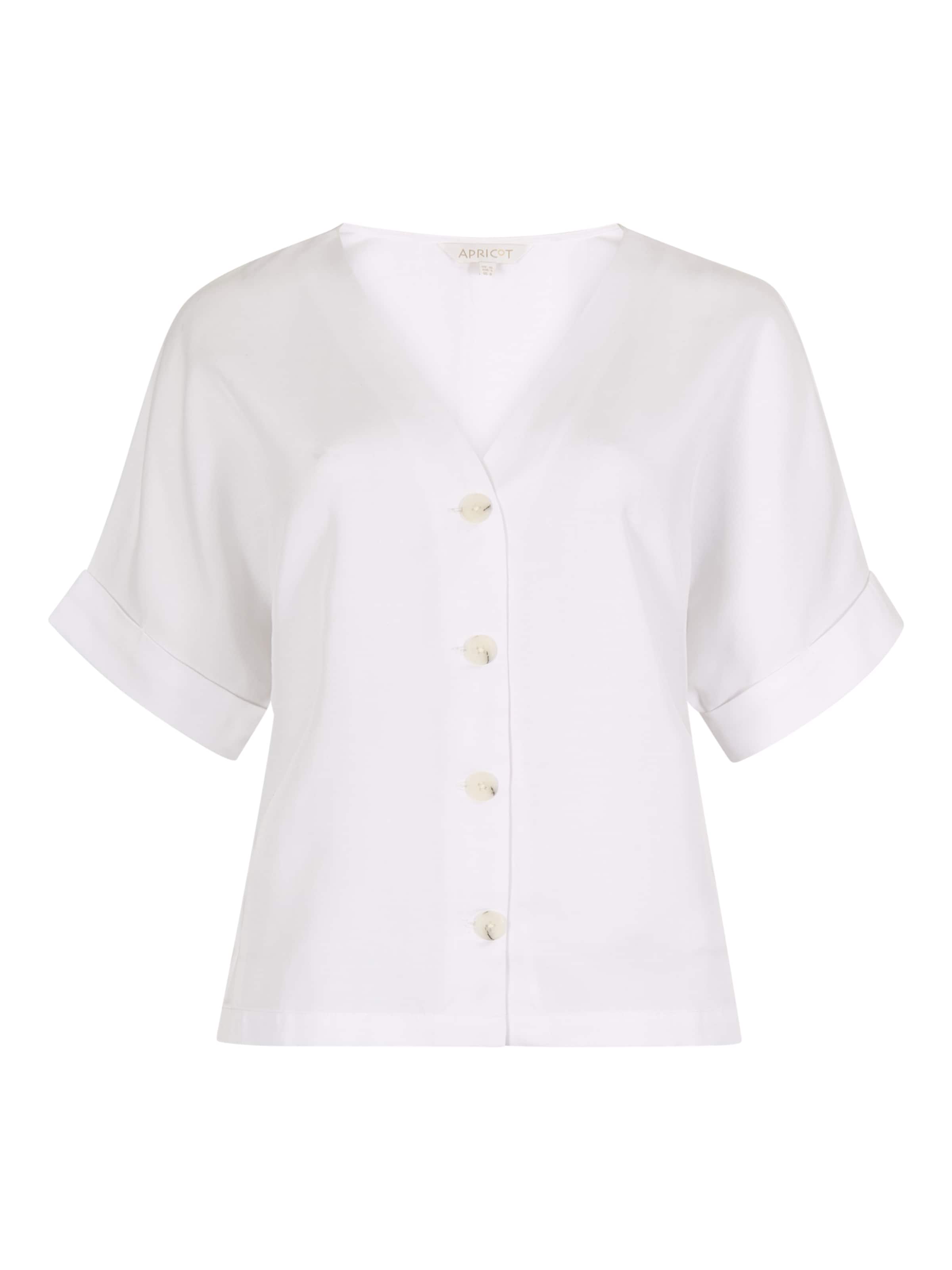 Apricot Lightweight V-neck Blouse in Weiß: Vorderseite