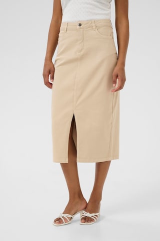 Kaffe Rok 'Zelina' in Beige: voorkant
