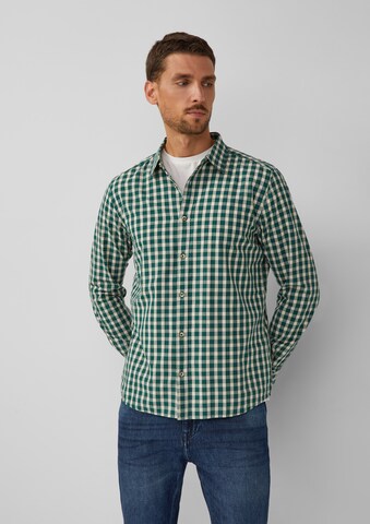 s.Oliver Regular fit Button Up Shirt in Green: front