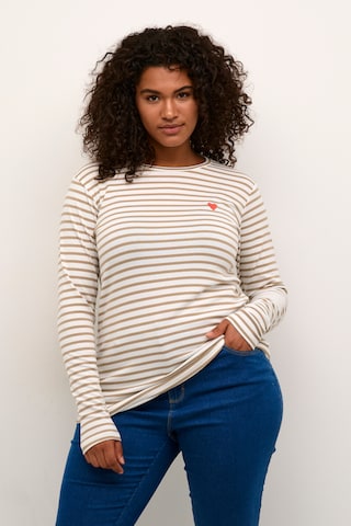 KAFFE CURVE T-shirt 'Lia' i beige: framsida