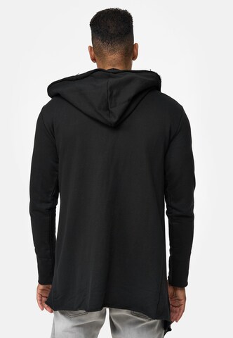 INDICODE JEANS Zip-Up Hoodie ' Brekstad ' in Black