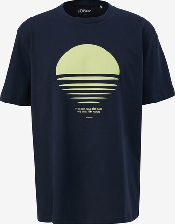 s.Oliver Men Big Sizes T-Shirt in Blau: predná strana