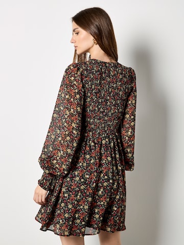 Apricot Ditsy Floral Smocked Mini Dress ' ' in Orange