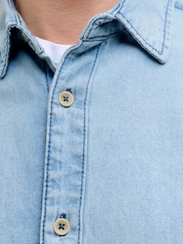 Jack & Jones Plus Regular fit Overhemd in Blauw