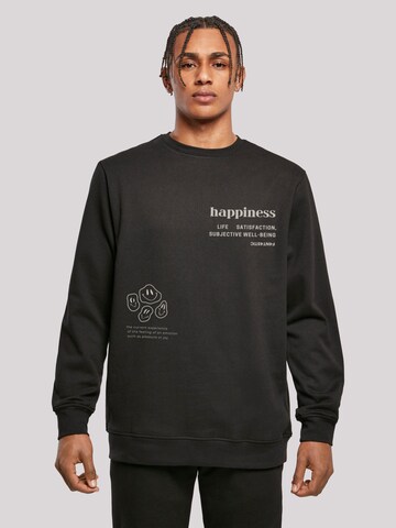 Sweat-shirt 'happiness' F4NT4STIC en noir : devant