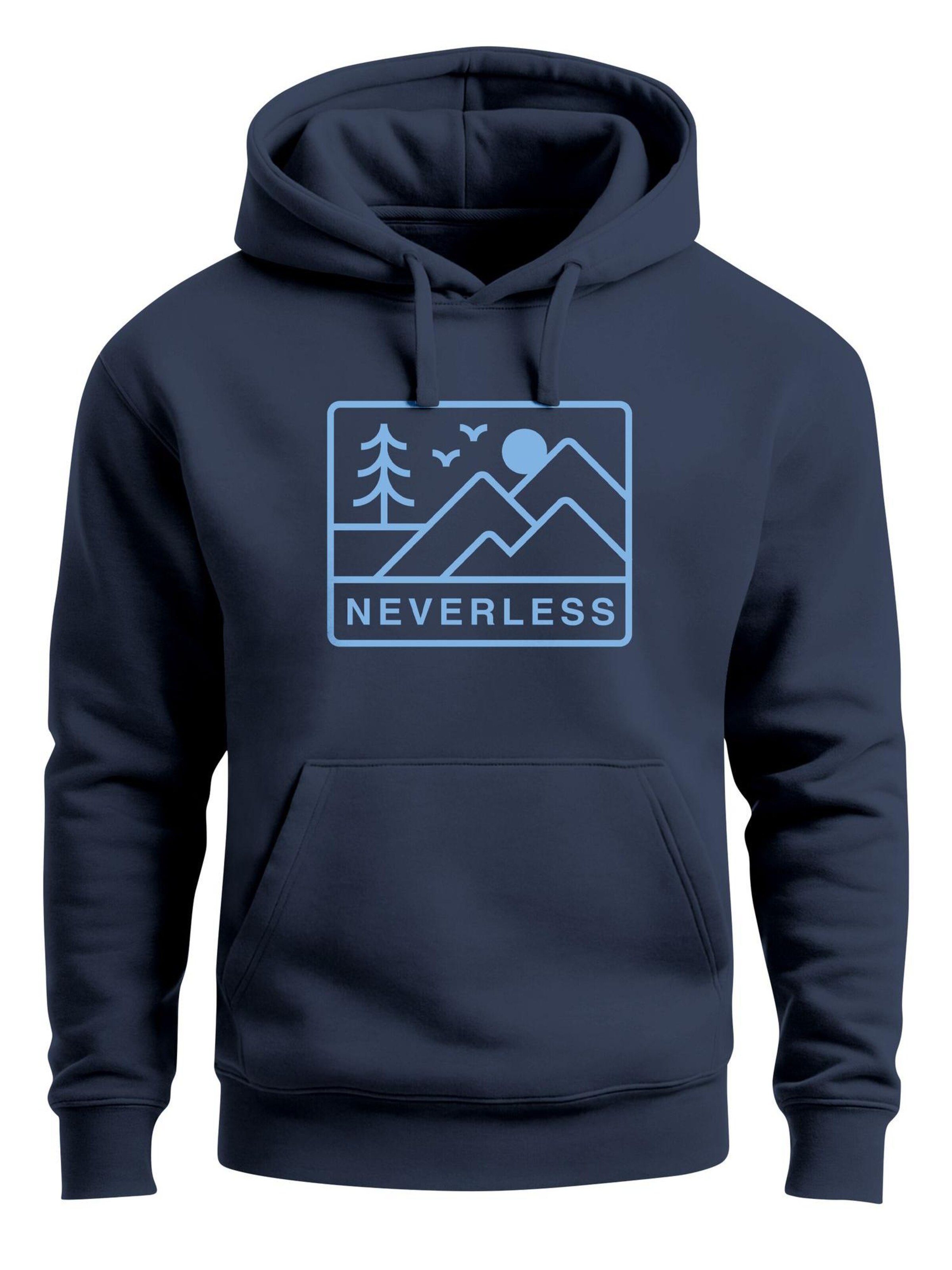 Neverless Sweatshirt 'Berge' in Blue: front