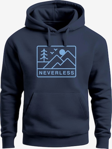 Neverless Sweatshirt 'Berge' in Blau: Vorderseite