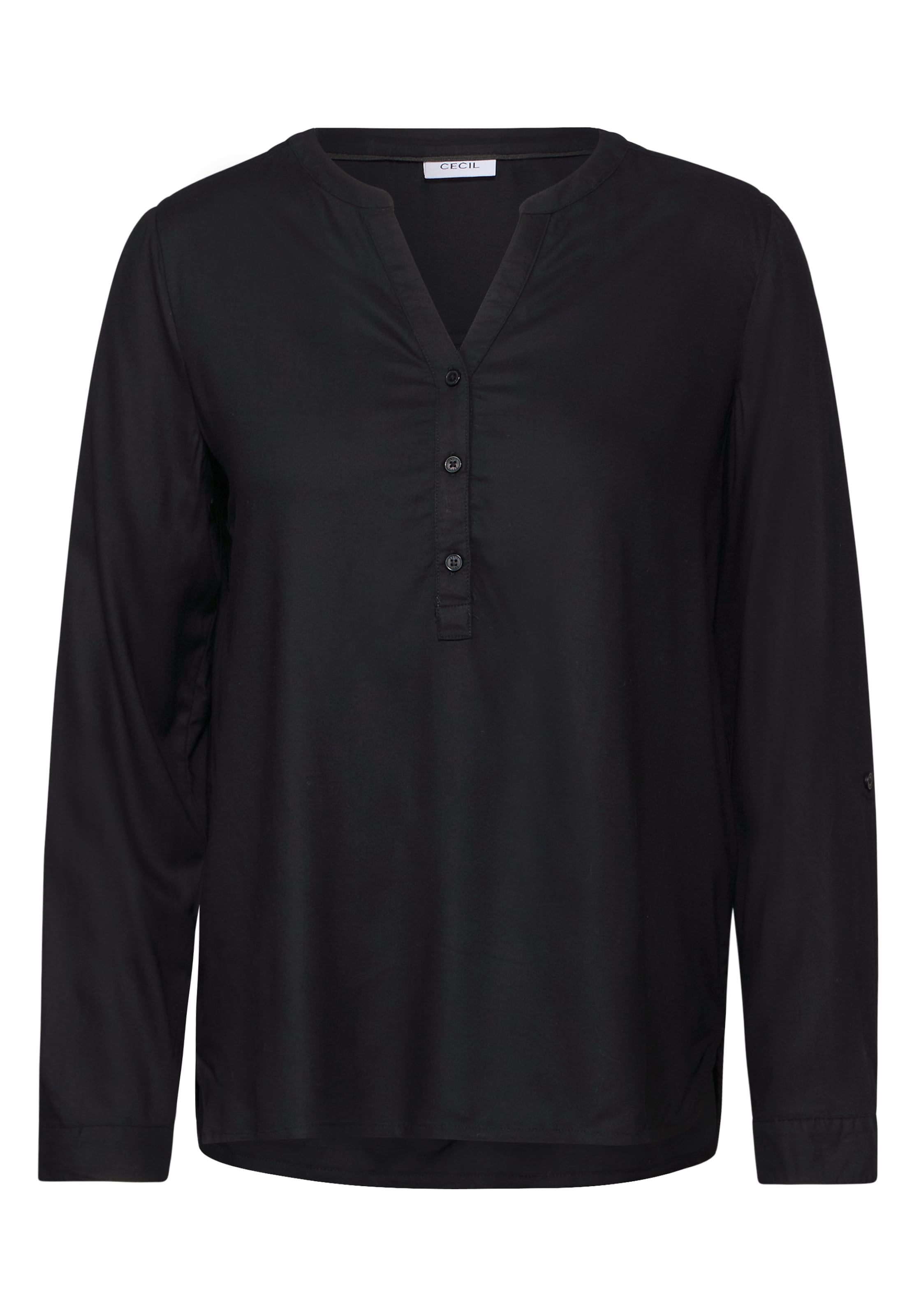 CECIL Bluse in Unifarbe in Schwarz: Vorderseite