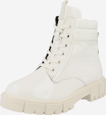 CAPRICE Lace-Up Ankle Boots in White: front