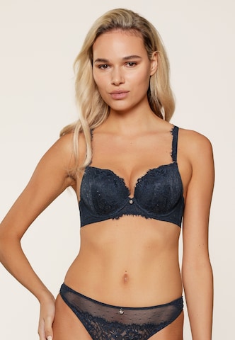 LingaDore Push-up Bra in Blue: front