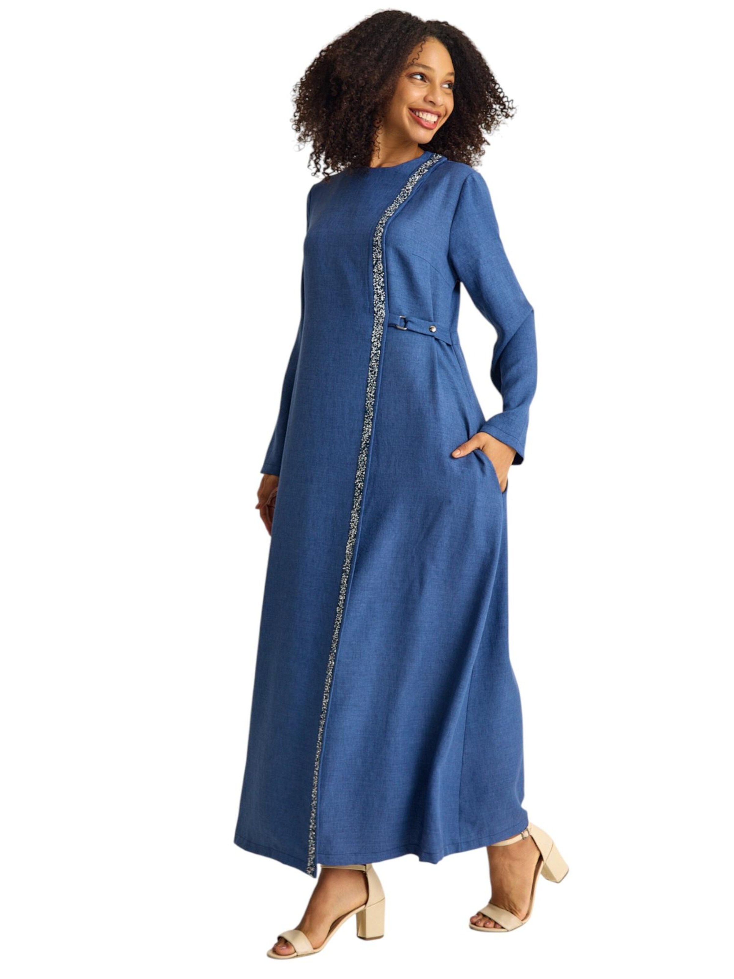 fashionshowcase Jurk 'Leila-Ferace' in Blauw