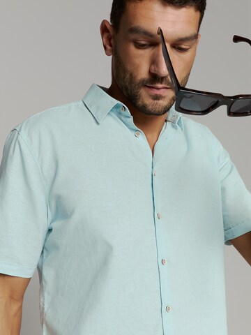 No Excess Regular fit Overhemd in Blauw