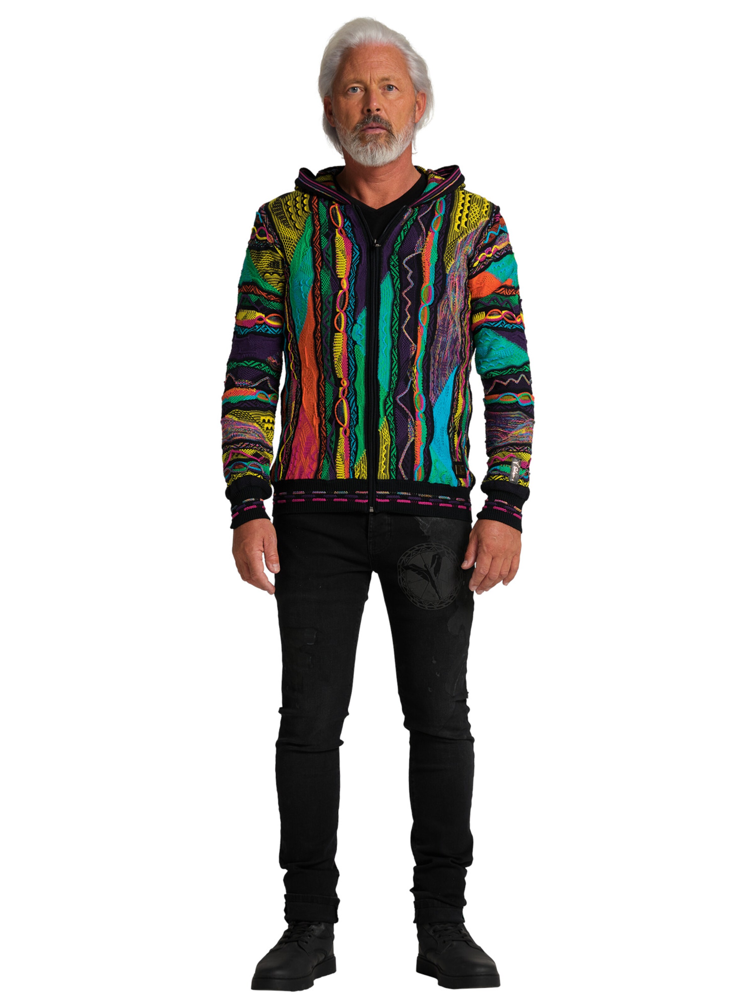 Carlo Colucci Gebreid vest ' Conzem ' in Gemengde kleuren