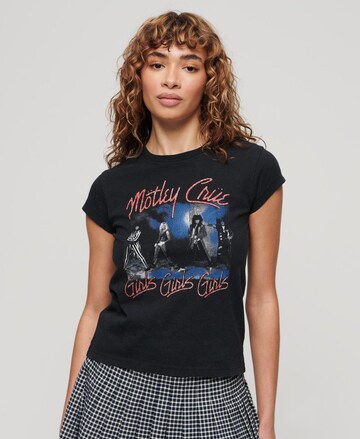 Superdry Shirt ' Mötley Crüe' in Black: front