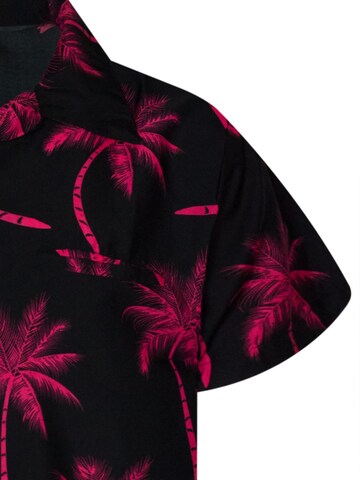 King Kameha Shirt 'Palmshadow'‌‌‌‌‌ in Rot