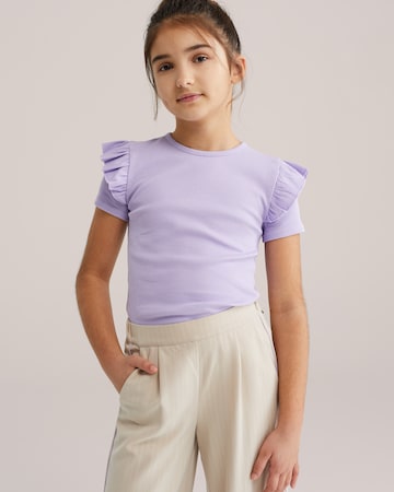 WE Fashion Тениска 'Meisjes' в лилав: отпред