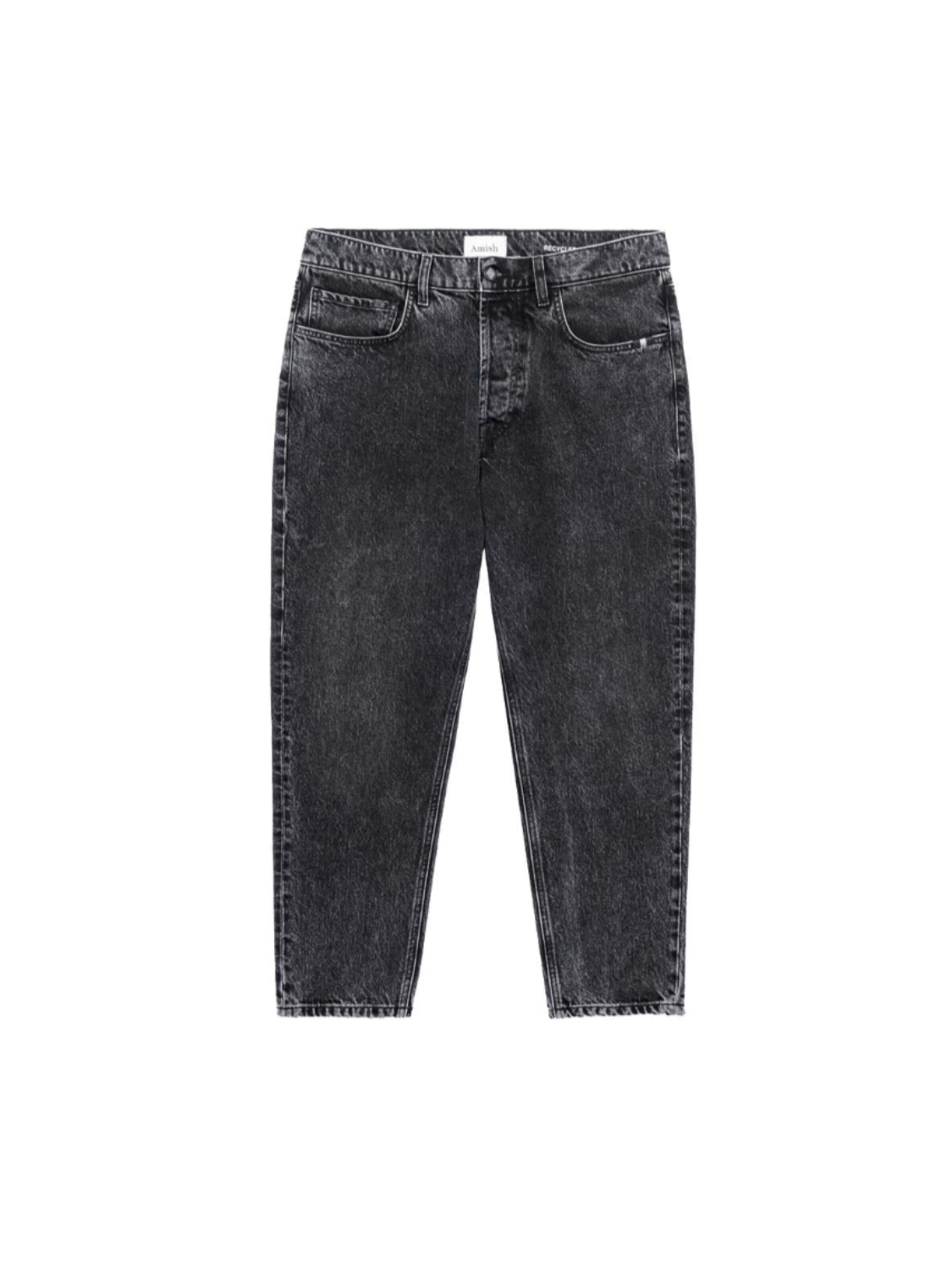 AMISH Regular Jeans i svart: framsida