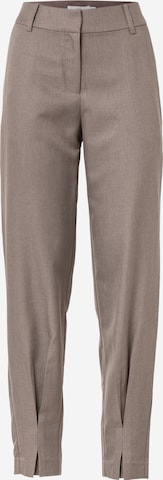 ICHI Tapered Chino trousers in Brown: front