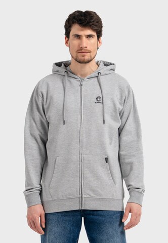 Oldskull Sweatjacke 'Basic Oldskull 25' in Grau: Vorderseite