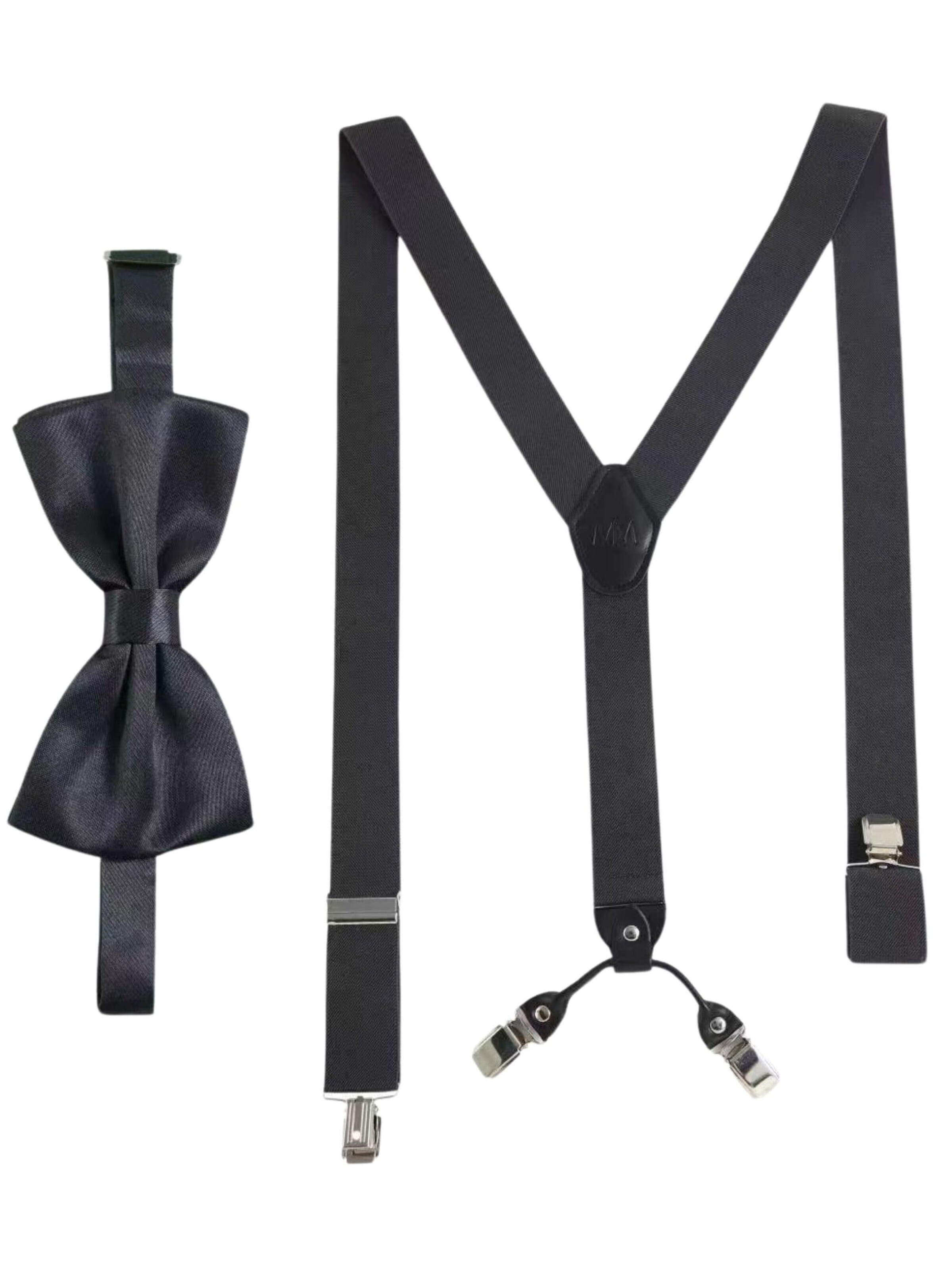 Bretelles de pantalon Massi Morino en noir : devant