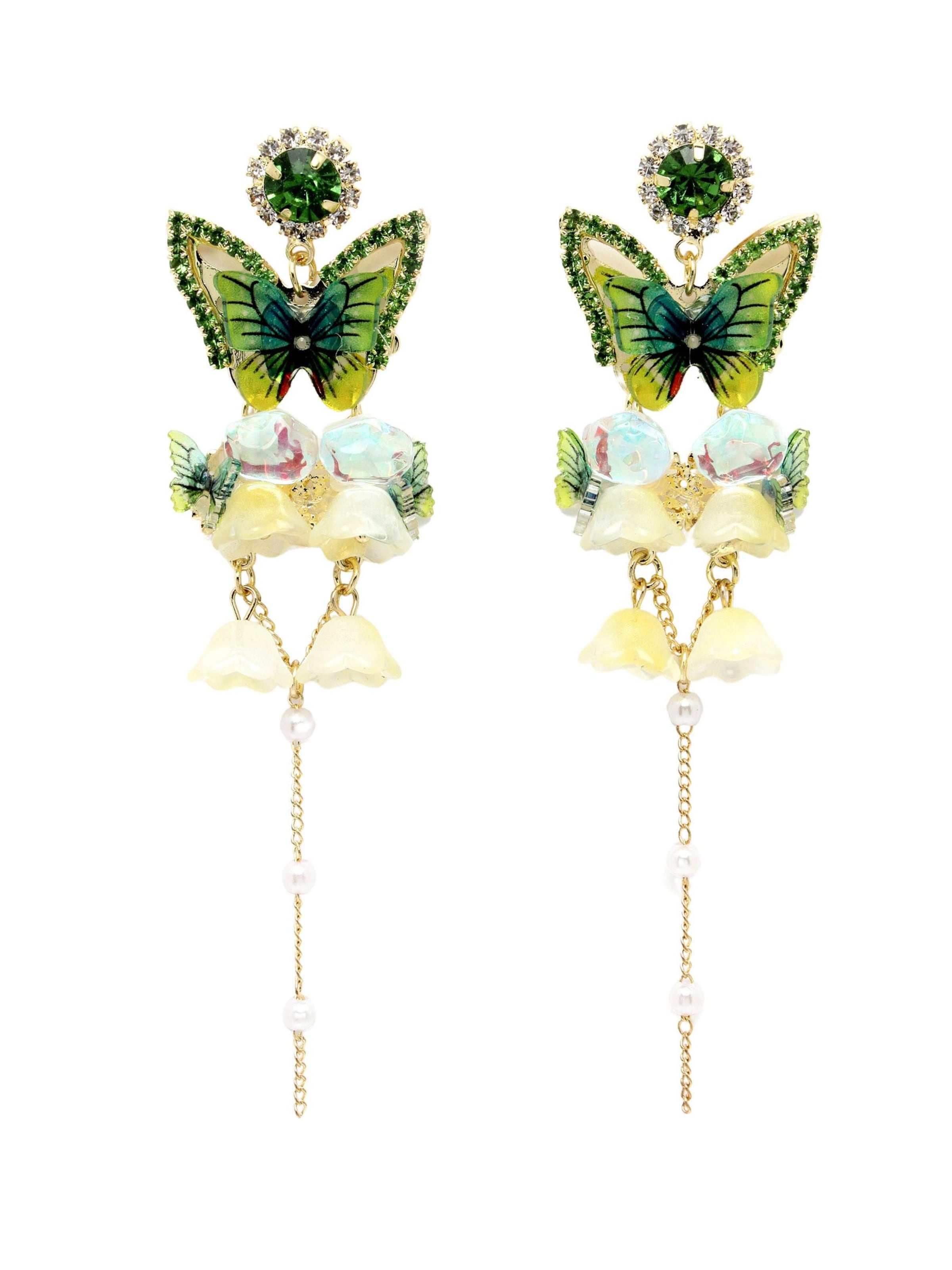 AVANT-GARDE PARIS Earrings 'Adelasa' in Green: front
