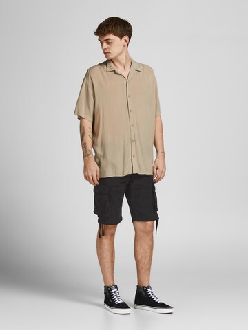 JACK & JONES Loosefit Cargo nadrágok 'Zeus' - fekete