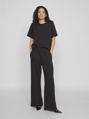 VILA - Pierna ancha Pantalón en negro