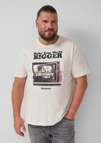 s.Oliver Men Big Sizes Shirt in Beige: front