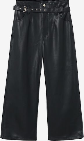 Wide leg Pantaloni 'Palau' de la MANGO pe negru: față
