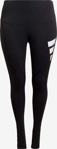 Skinny Pantaloni sport de la ADIDAS SPORTSWEAR pe negru: față