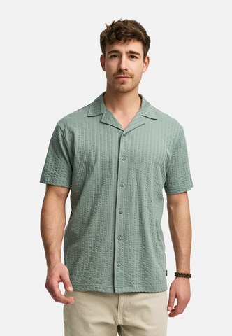 INDICODE JEANS Regular fit Overhemd 'Crepe' in Groen: voorkant
