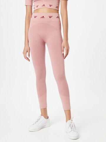 ADIDAS SPORTSWEAR Skinny Sportnadrágok 'Aero' - rózsaszín: elől