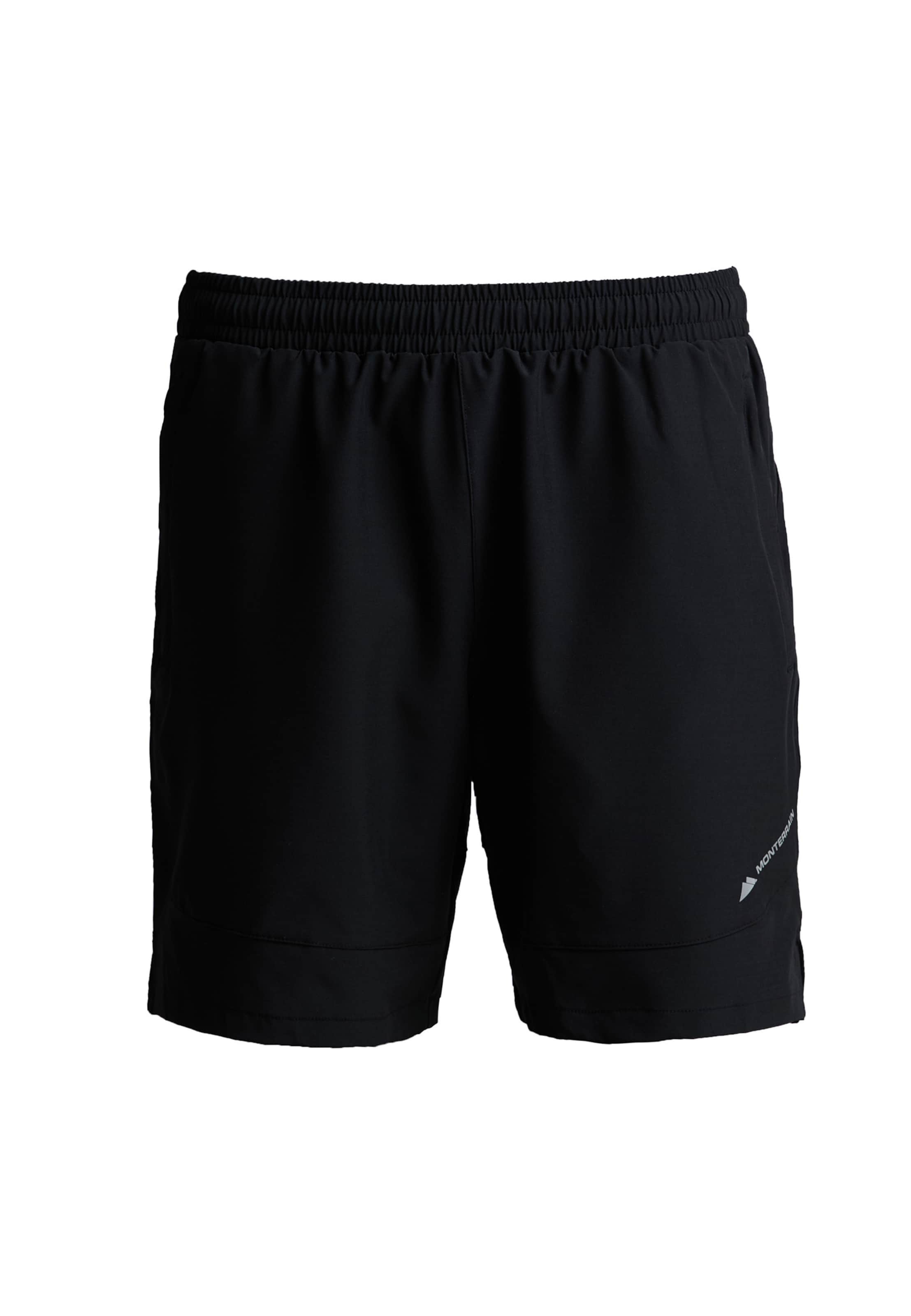 MONTERRAIN Regular Workout Pants 'Form Woven' in Black: front