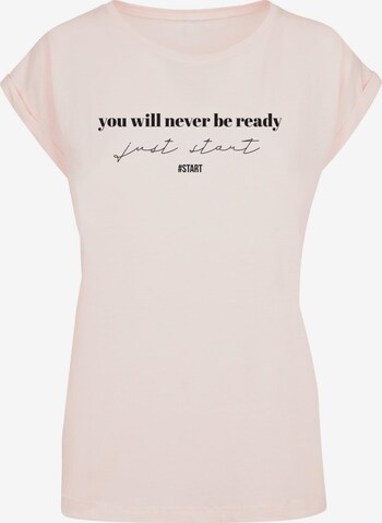 Merchcode Shirt 'Just Start' in Pink: front