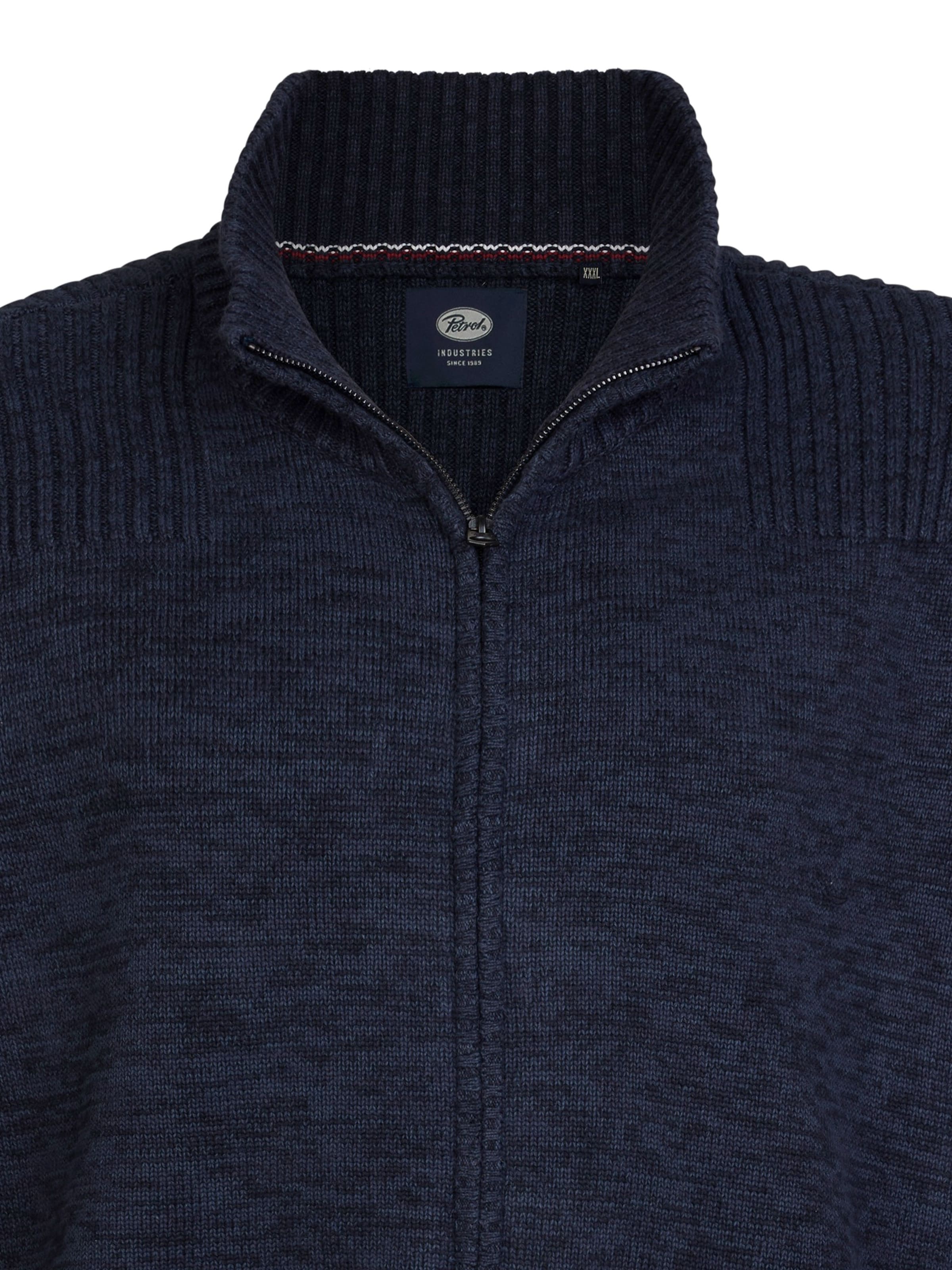 Petrol Industries Knit Cardigan in Blue