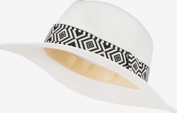 styleBREAKER Hat 'Panama Strohhut Hutband Azteken Muster' in White: front