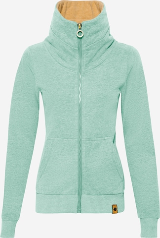 Fli Papigu Zip-Up Hoodie 'Beast Mode' in Green: front