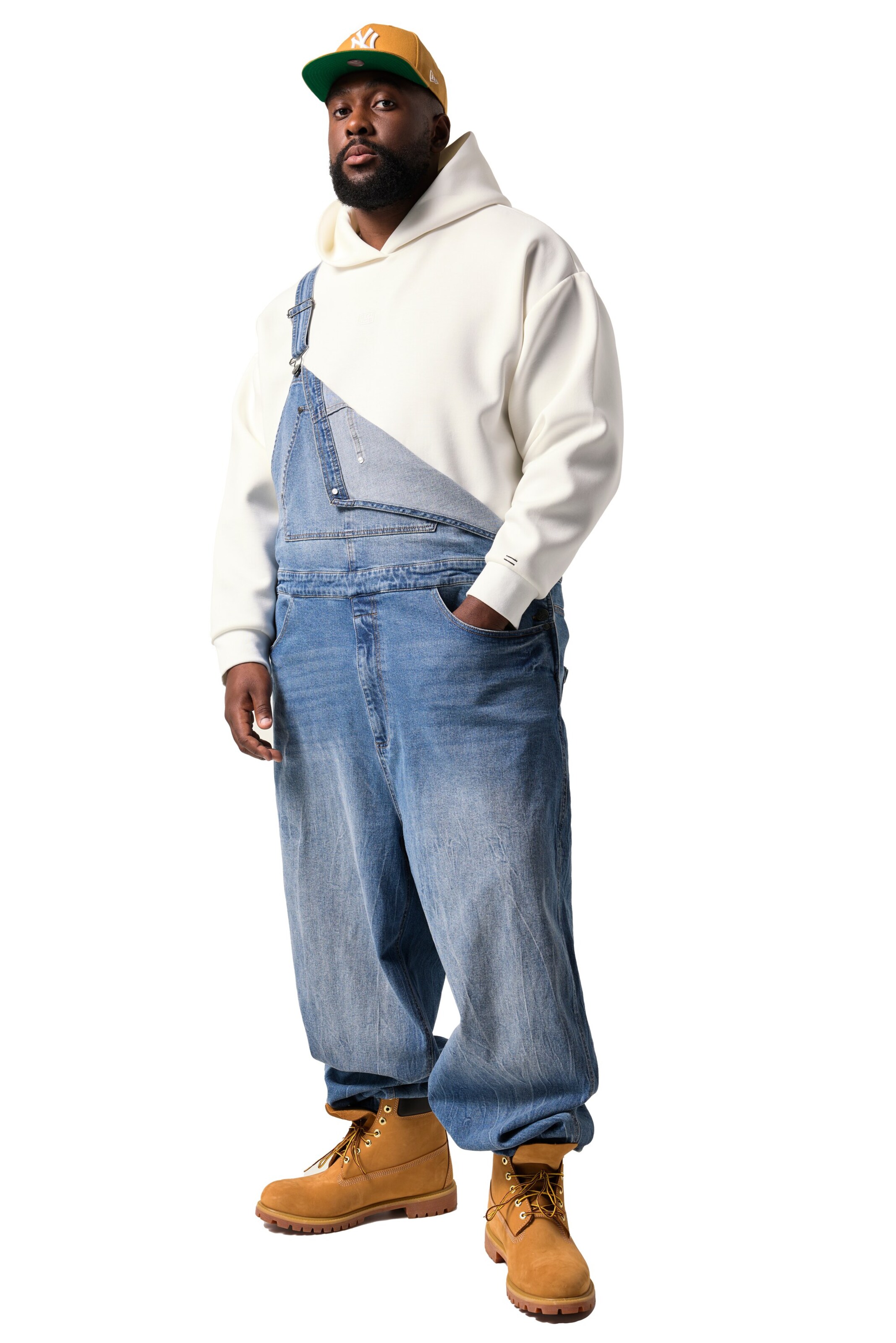 STHUGE Baggy Tuinbroek jeans in Blauw: voorkant