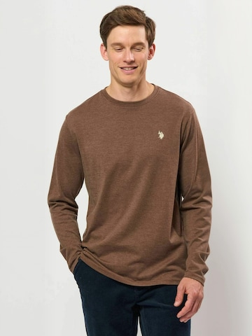 Coupe regular Chemise ' UMBrolin ' U.S. POLO ASSN. en marron : devant