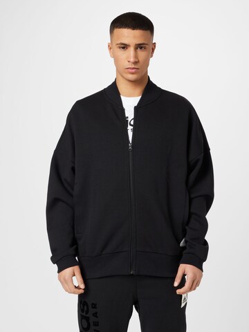 ADIDAS SPORTSWEAR Sports sweat jacket 'Future Icons Badge Of Sport' in Black: front