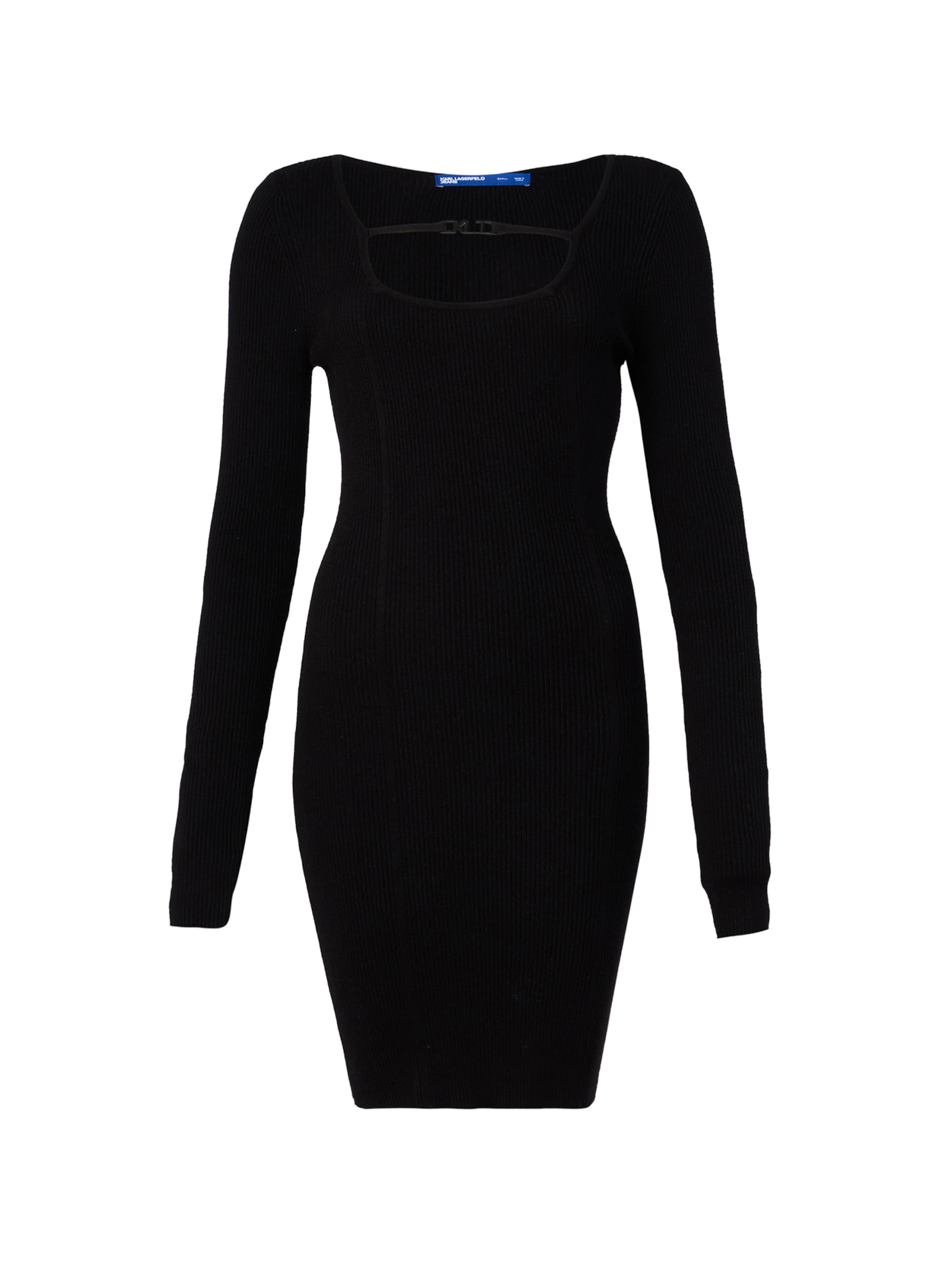 KARL LAGERFELD JEANS Úpletové šaty – černá: přední strana
