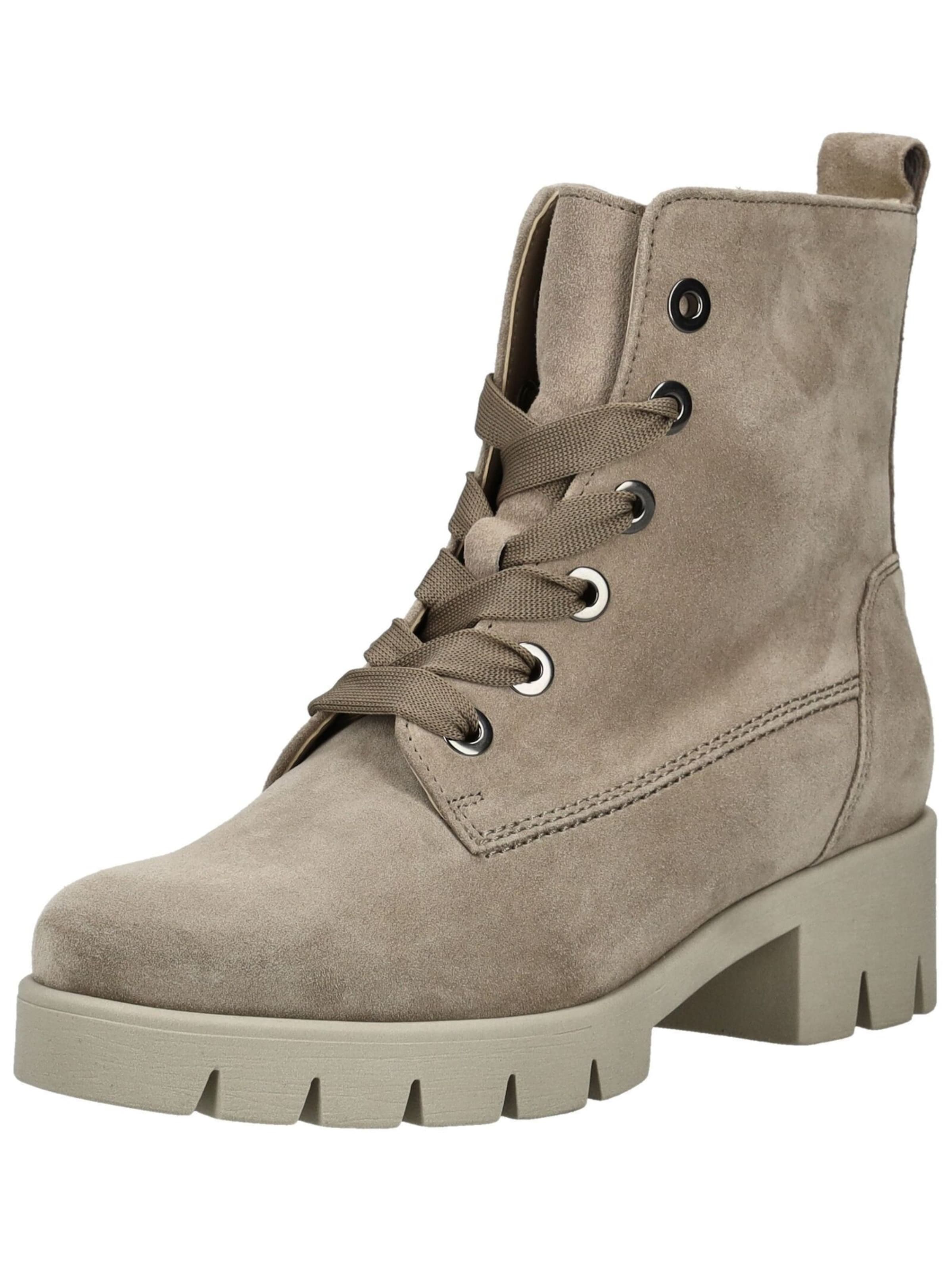 GABOR Lace-up bootie in Beige: front
