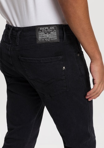 REPLAY Slimfit Jeans in Schwarz