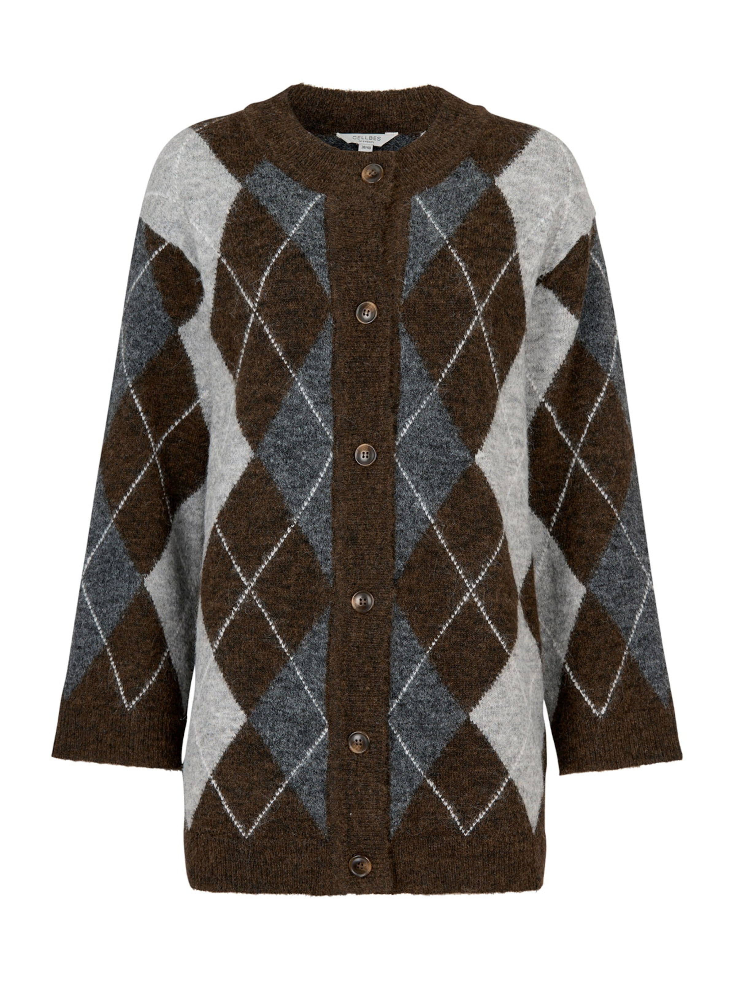 Cellbes of Sweden Gebreid vest in Bruin: voorkant